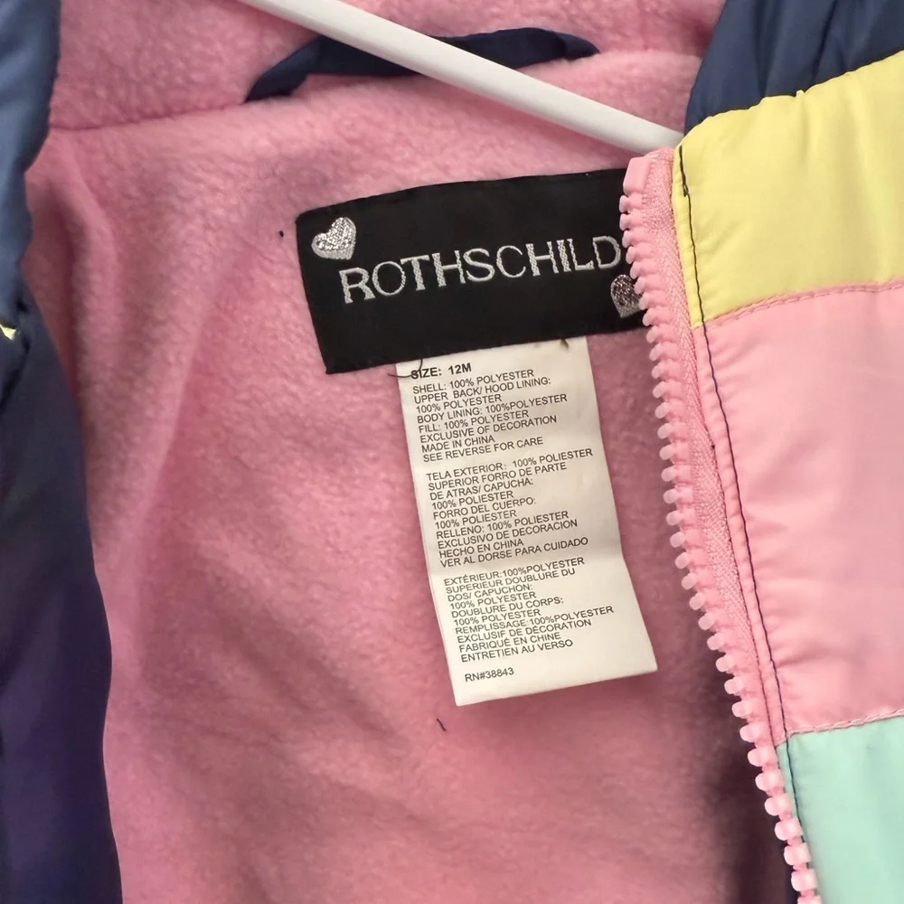 Rothschild Baby Colorblock Pram Snowsuit – Size 12M – NWT